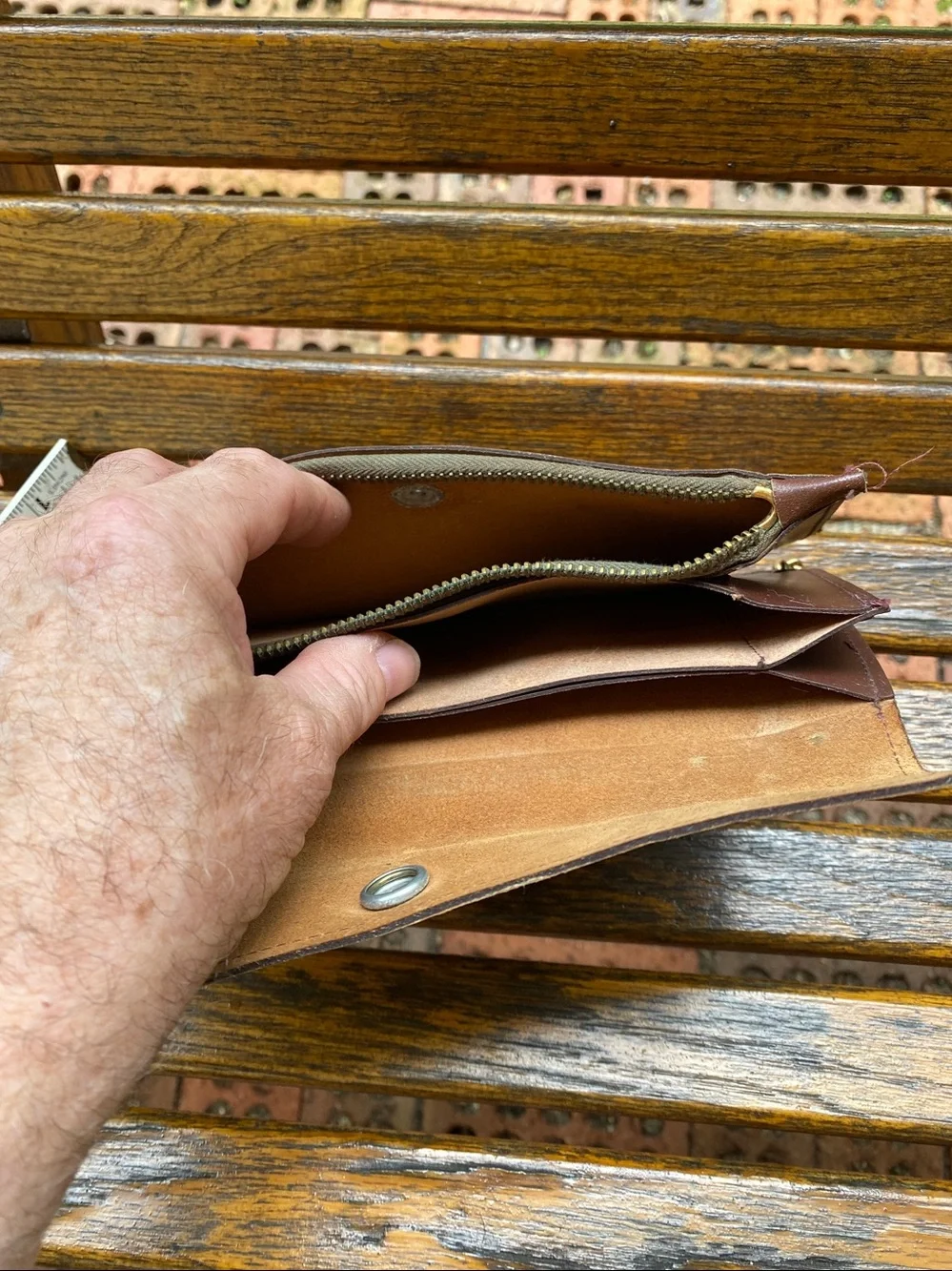 Vintage Leather Chain Wallet USA made